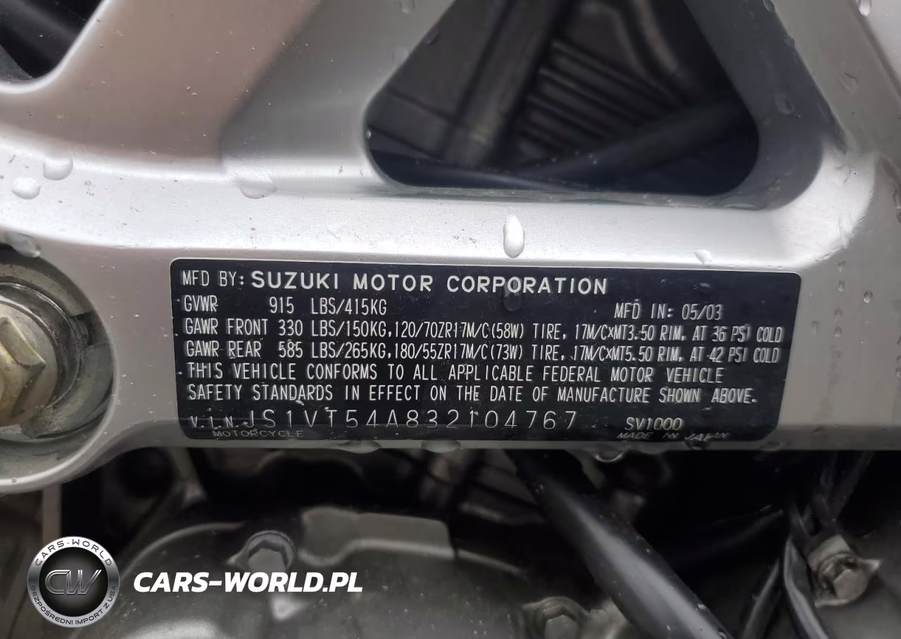 2003 Suzuki Sv1000 Sk3 VIN:JS1VT54A832104767 - 9