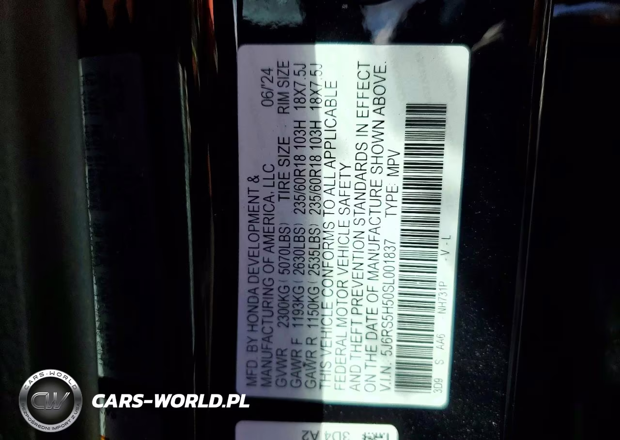 2025 Honda Cr-V Sport VIN:5J6RS5H50SL001837 - 13