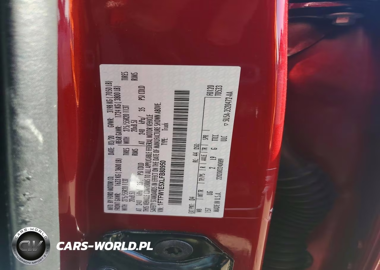 2020 Ford F150 Supercrew VIN:1FTFW1E5XLFB80950 - 12