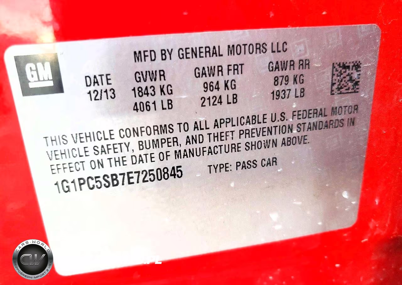 2014 Chevrolet Cruze Lt VIN:1G1PC5SB7E7250845 - 12