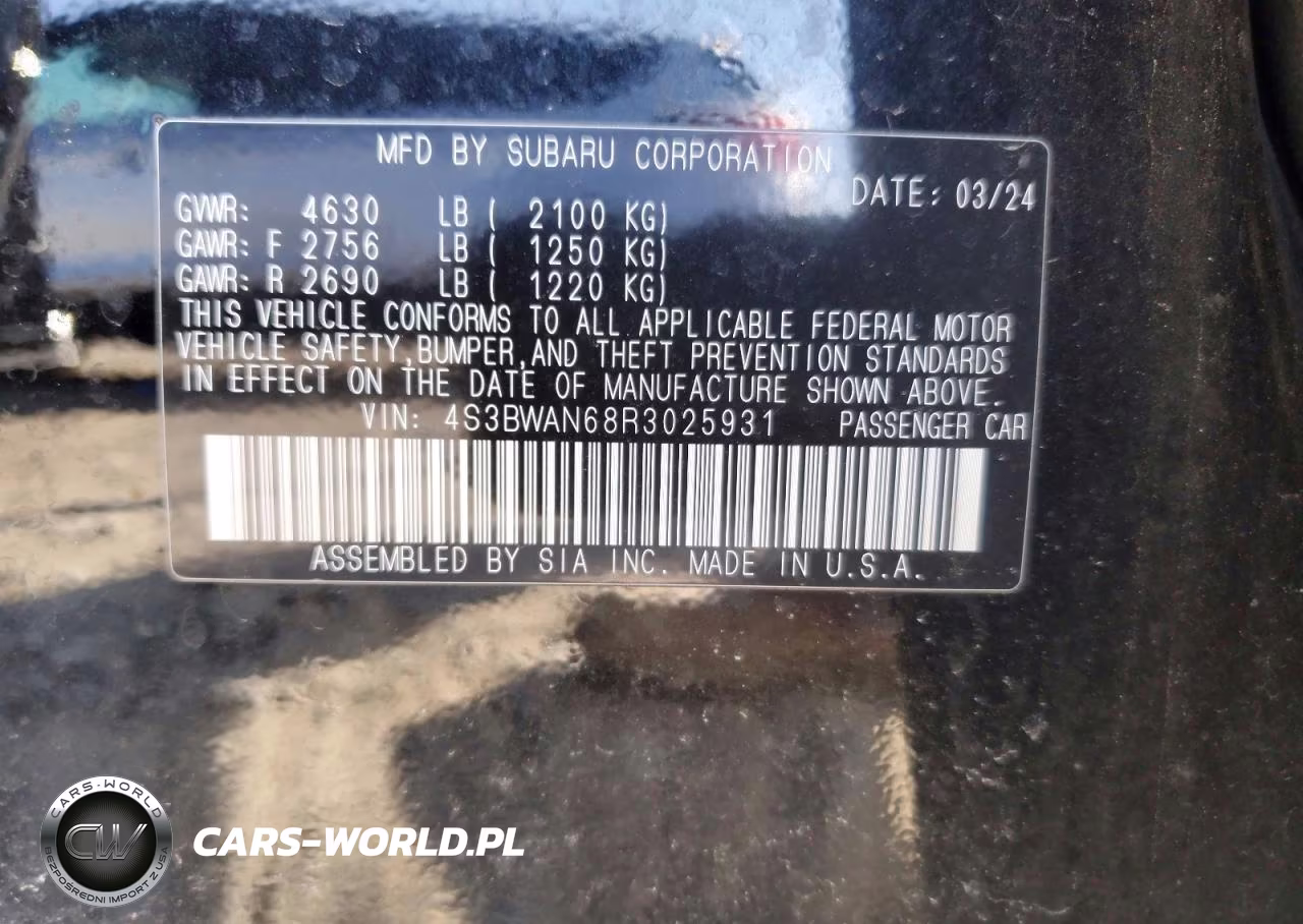2024 Subaru Legacy Limited VIN:4S3BWAN68R3025931 - 12