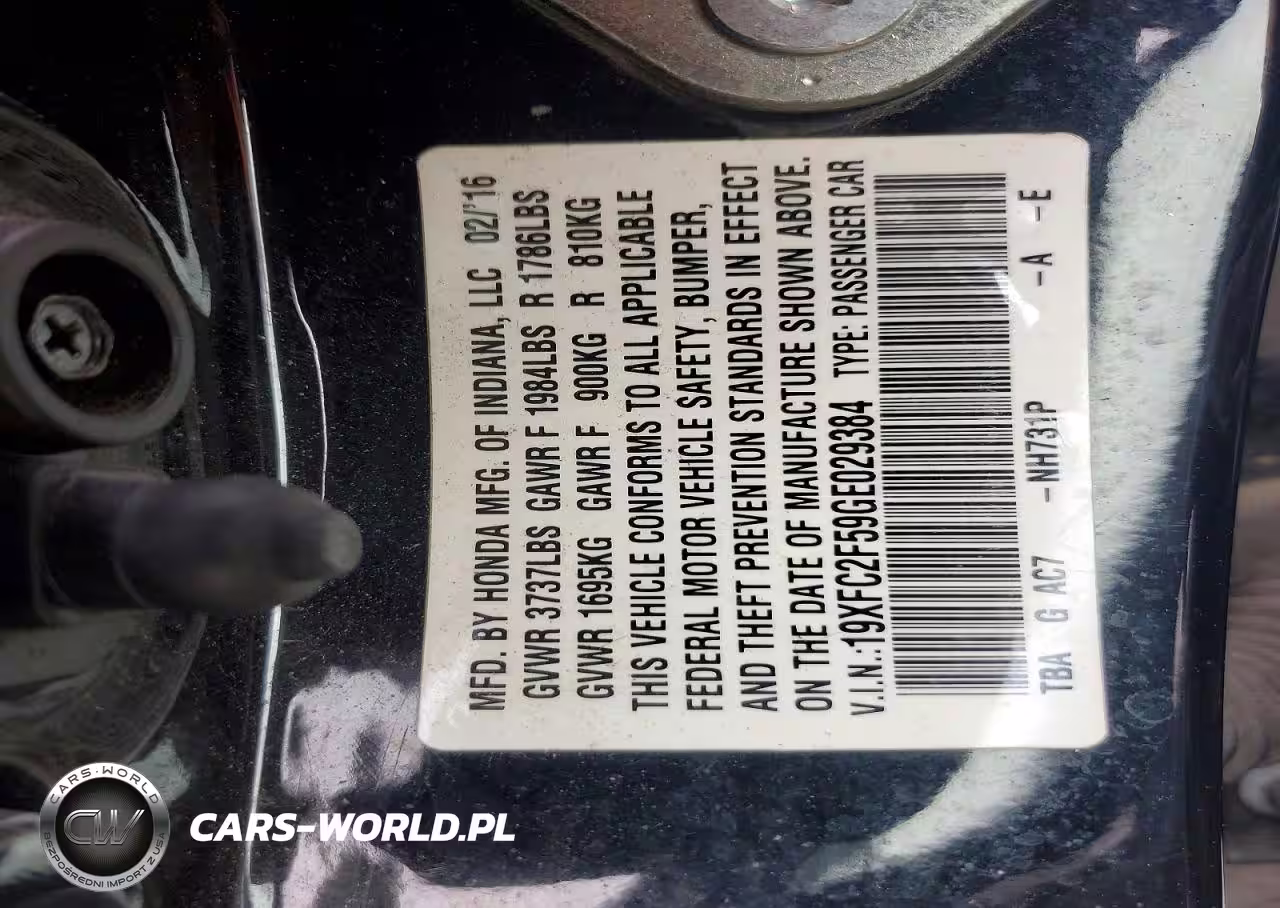 2016 Honda Civic Lx VIN:19XFC2F59GE029384 - 12