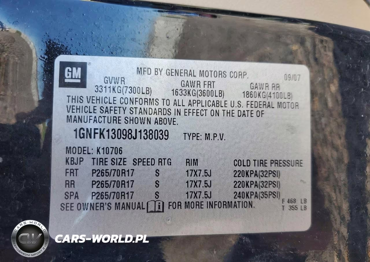 2008 Chevrolet Tahoe K1500 VIN:1GNFK13098J138039 - 13