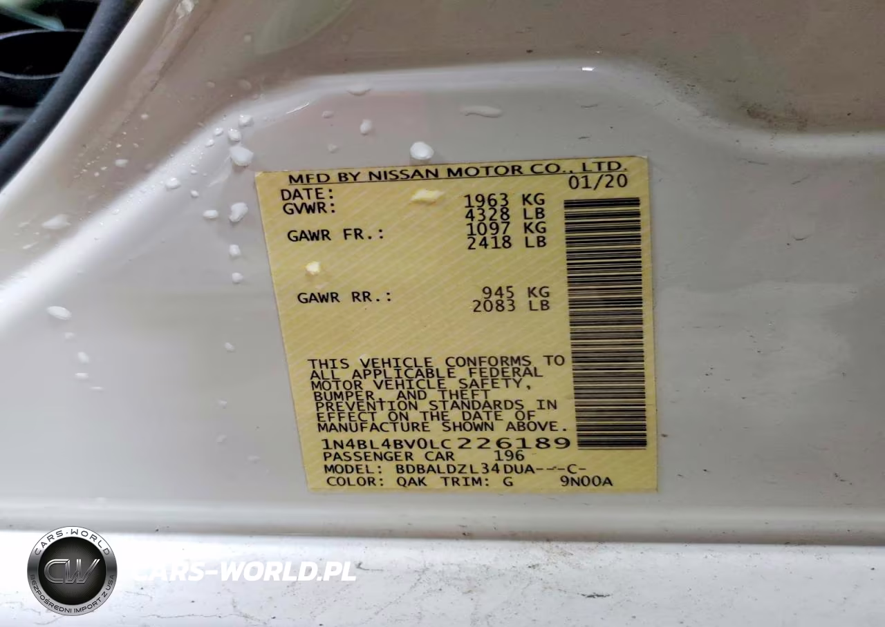 2020 Nissan Altima 2.5 S VIN:1N4BL4BV0LC226189 - 13