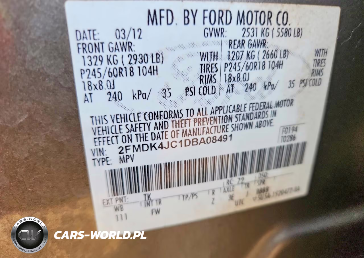 2013 Ford Edge Sel VIN:2FMDK4JC1DBA08491 - 12
