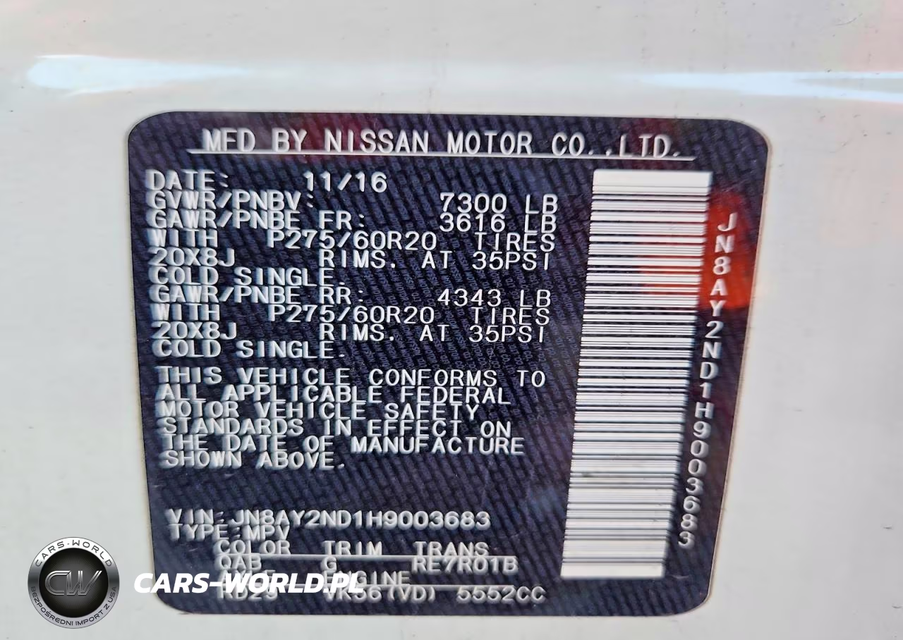 2017 Nissan Armada Platinum VIN:JN8AY2ND1H9003683 - 14