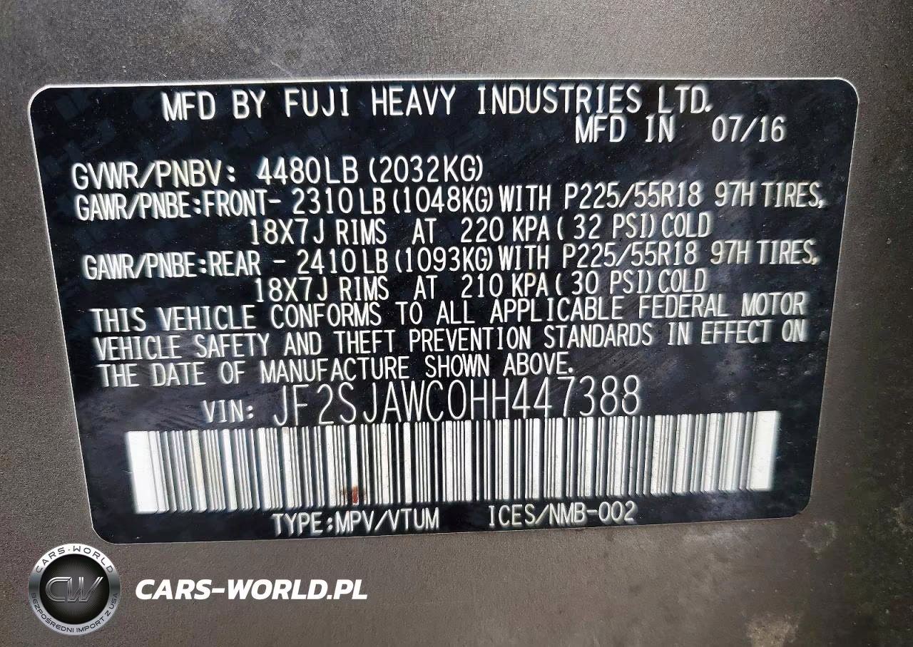 2017 Subaru Forester 2.5I Touring VIN:JF2SJAWC0HH447388 - 13