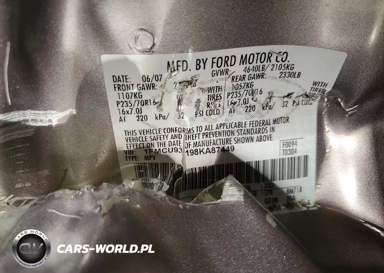 2008 Ford Escape Xlt VIN:1FMCU93198KA87449 - 13