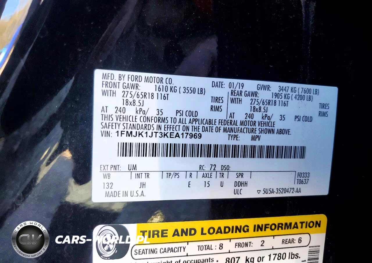 2019 Ford Expedition Max Xlt VIN:1FMJK1JT3KEA17969 - 13