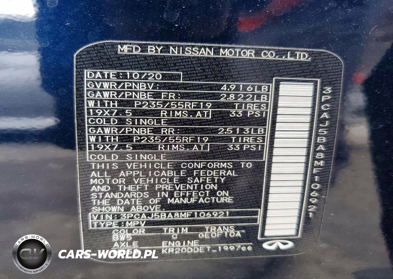 2021 Infiniti Qx50 Luxe VIN:3PCAJ5BA8MF106921 - 14