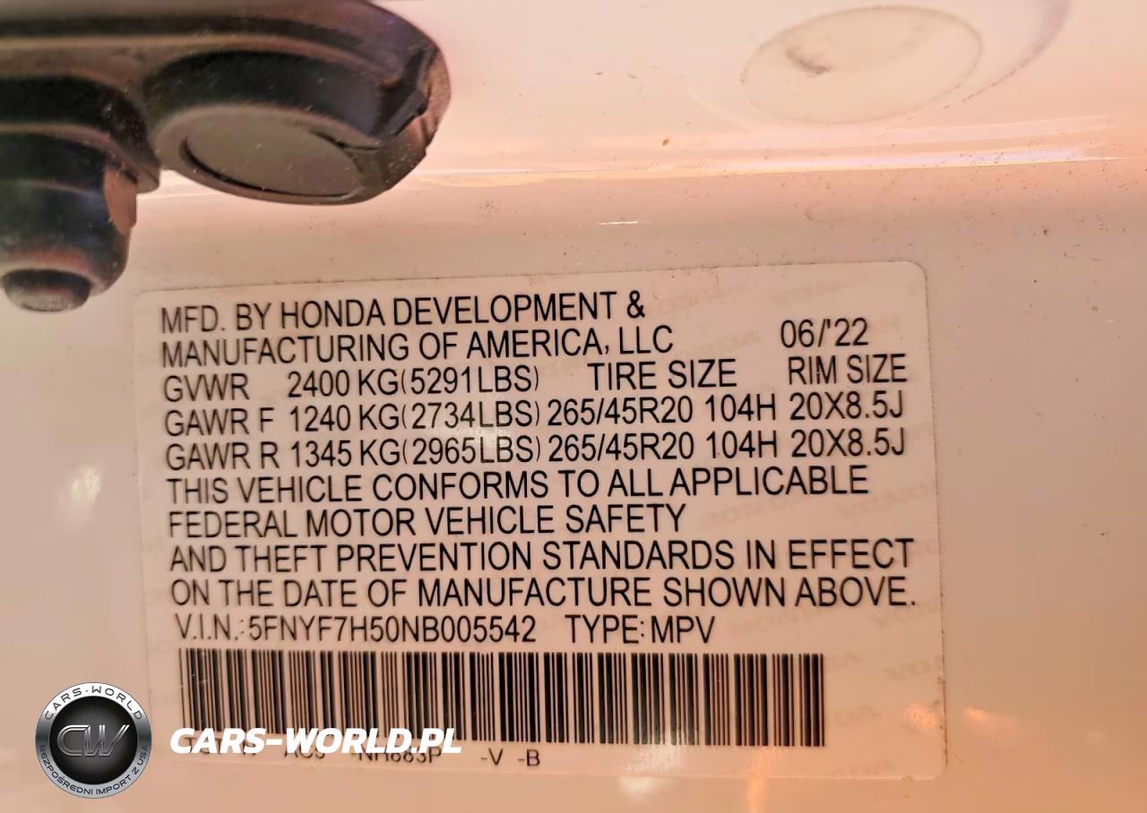 2022 Honda Passport Exl VIN:5FNYF7H50NB005542 - 13