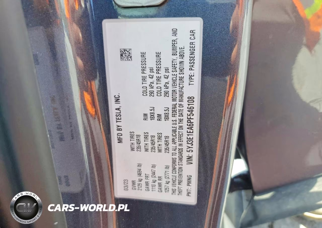 2023 Tesla Model 3 VIN:5YJ3E1EA6PF546108 - 12