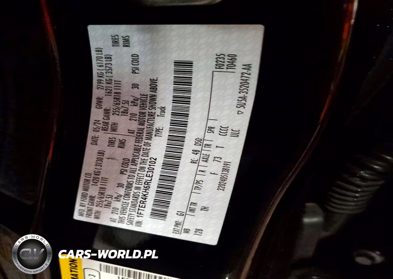 2024 Ford Ranger Lariat VIN:1FTER4KH6RLE30102 - 13