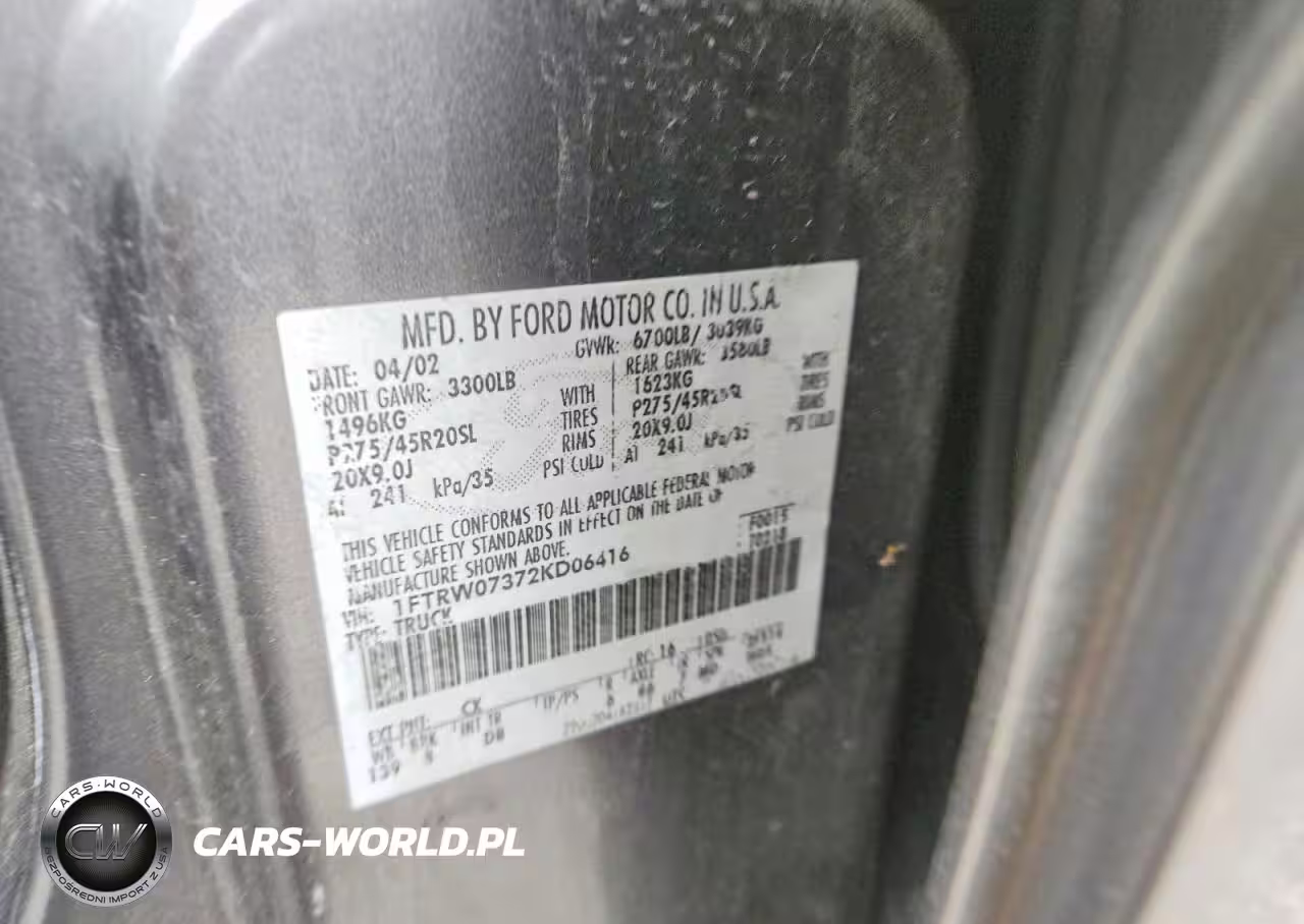 2002 Ford F150 Supercrew Harley Davidson VIN:1FTRW07372KD06416 - 12