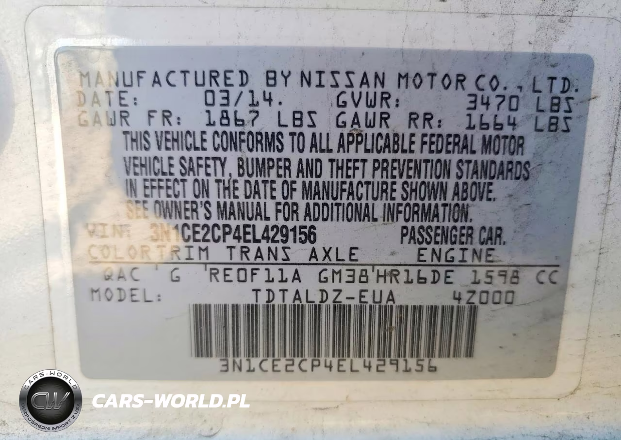 2014 Nissan Versa Note Sv VIN:3N1CE2CP4EL429156 - 12