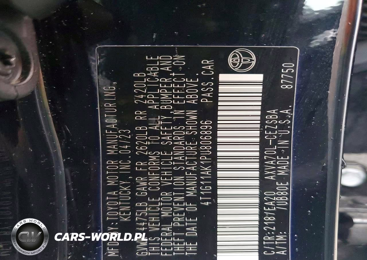 2023 Toyota Camry Se VIN:4T1G11AK1PU806896 - 12