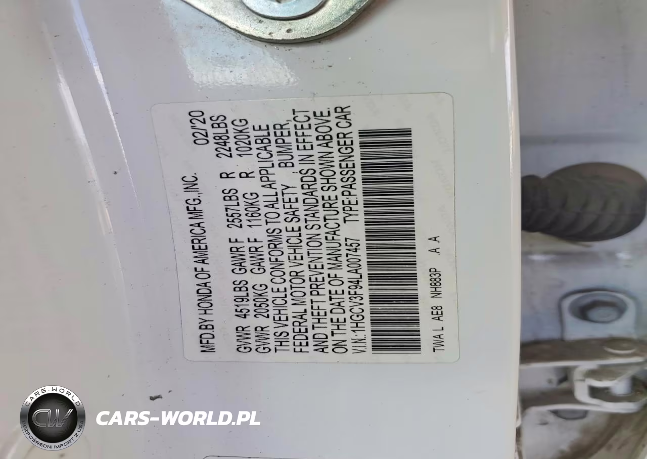 2020 Honda Accord Touring Hybrid VIN:1HGCV3F94LA007457 - 12