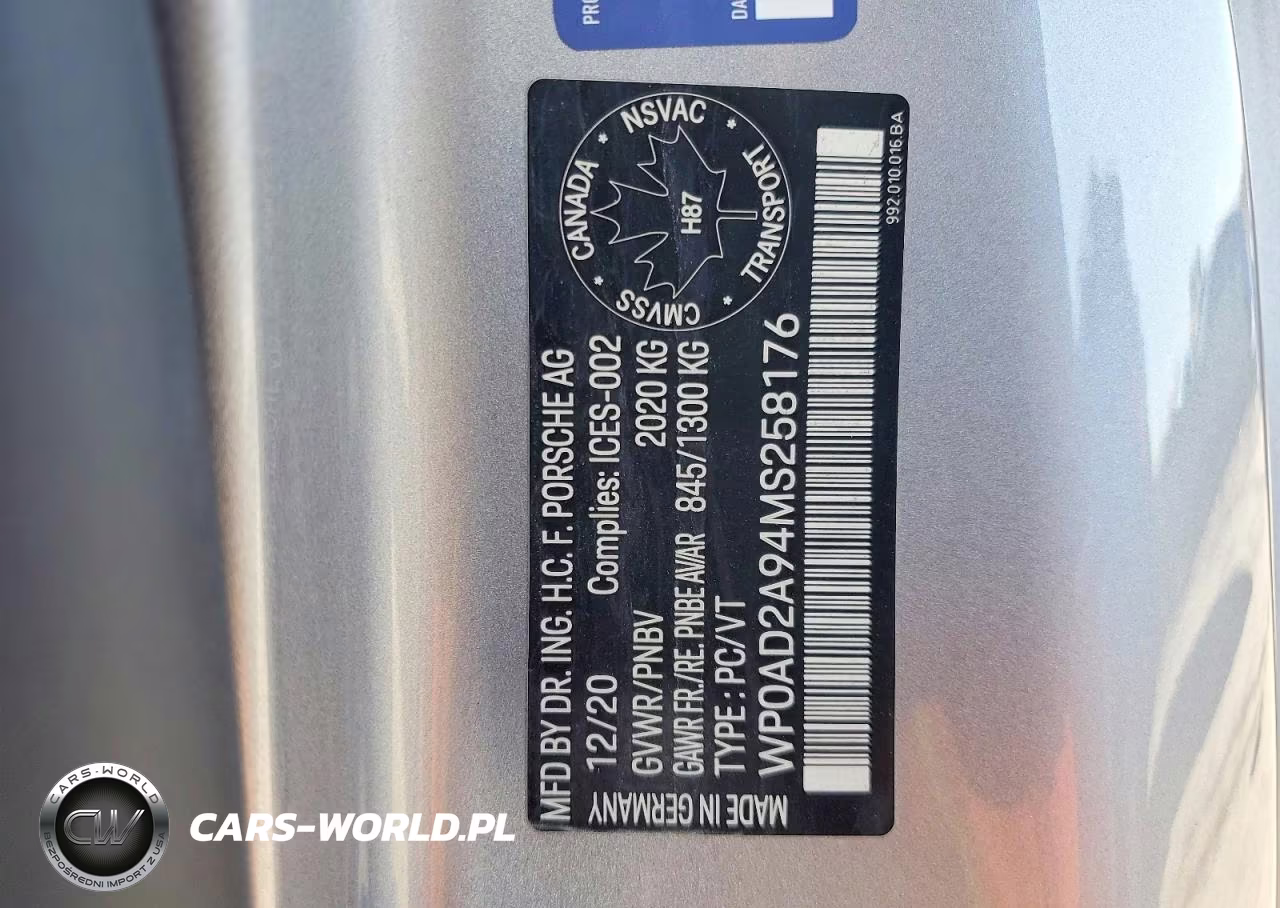 2021 Porsche 911 Turbo VIN:WP0AD2A94MS258176 - 12