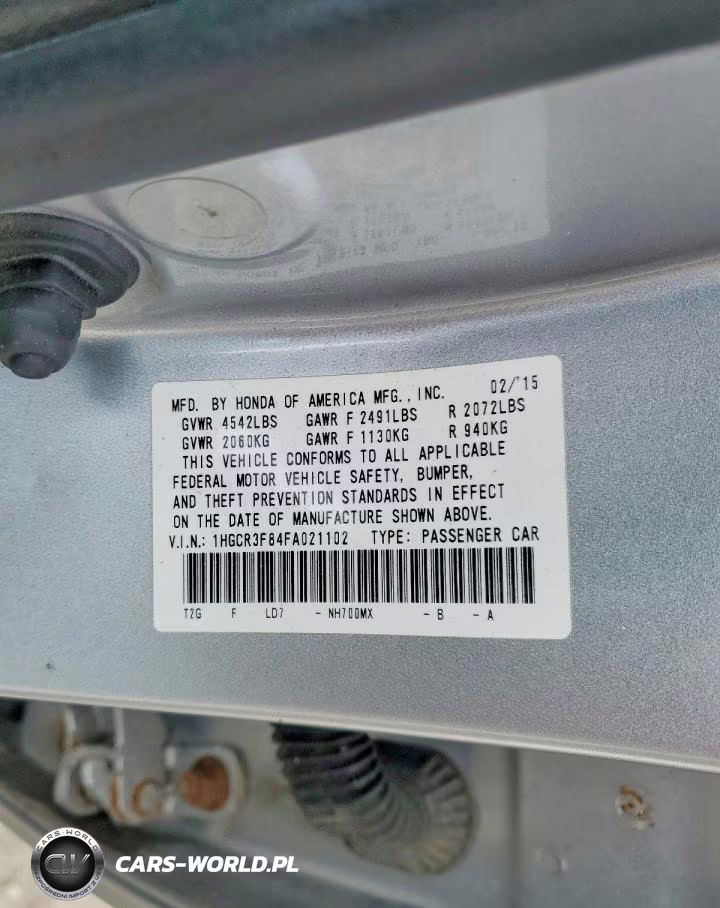 2015 Honda Accord Exl VIN:1HGCR3F84FA021102 - 12