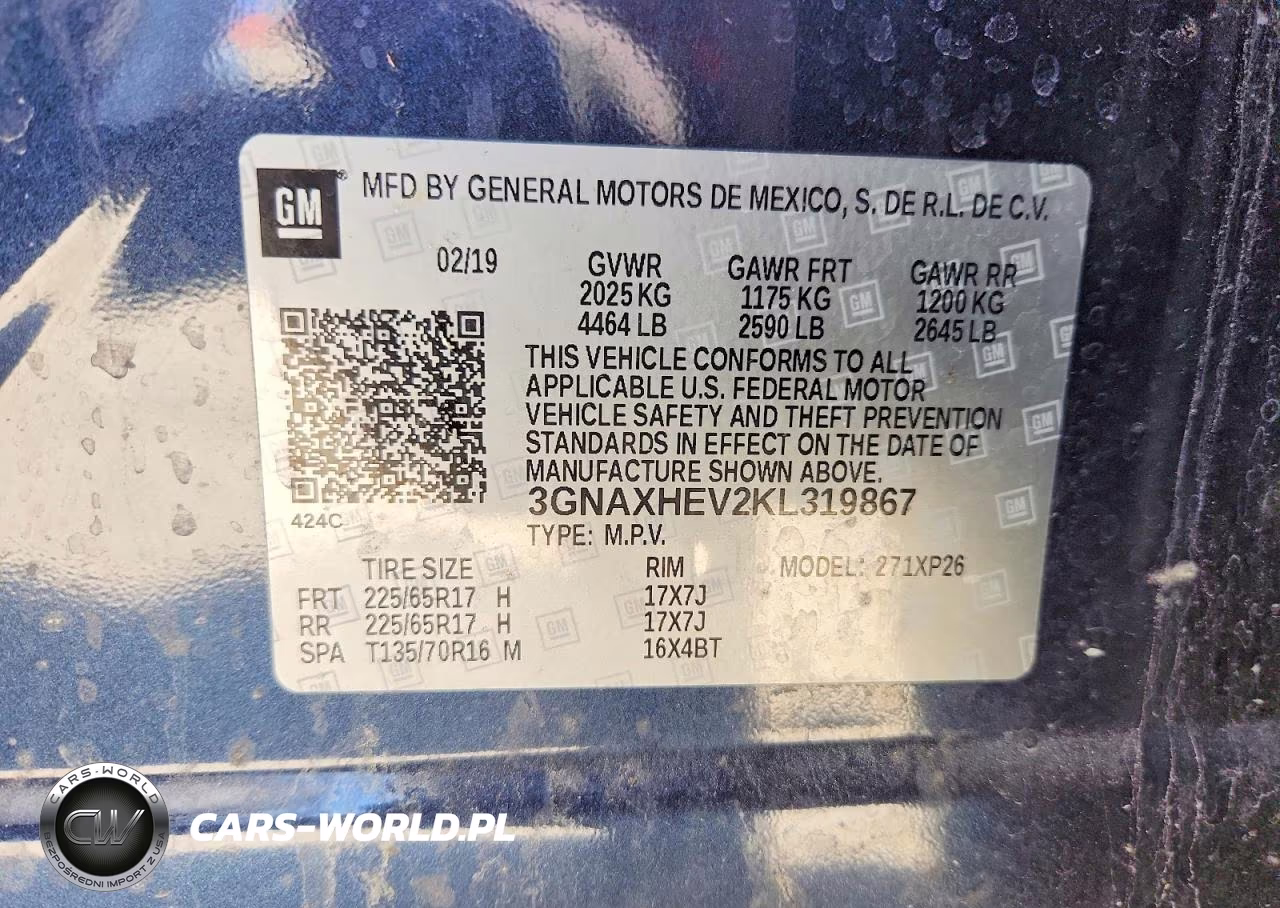 2019 Chevrolet Equinox Ls VIN:3GNAXHEV2KL319867 - 12