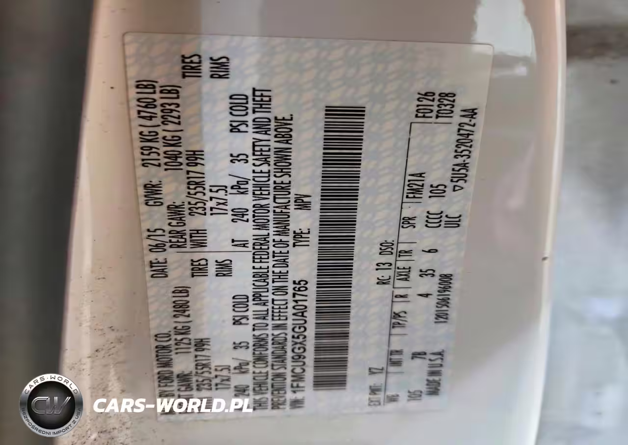2016 Ford Escape Se VIN:1FMCU9GX5GUA01765 - 12