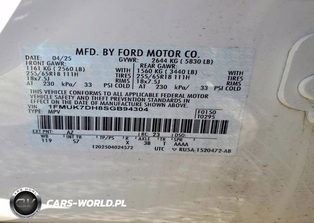 2025 Ford Explorer Active VIN:1FMUK7DH8SGB94304 - 14