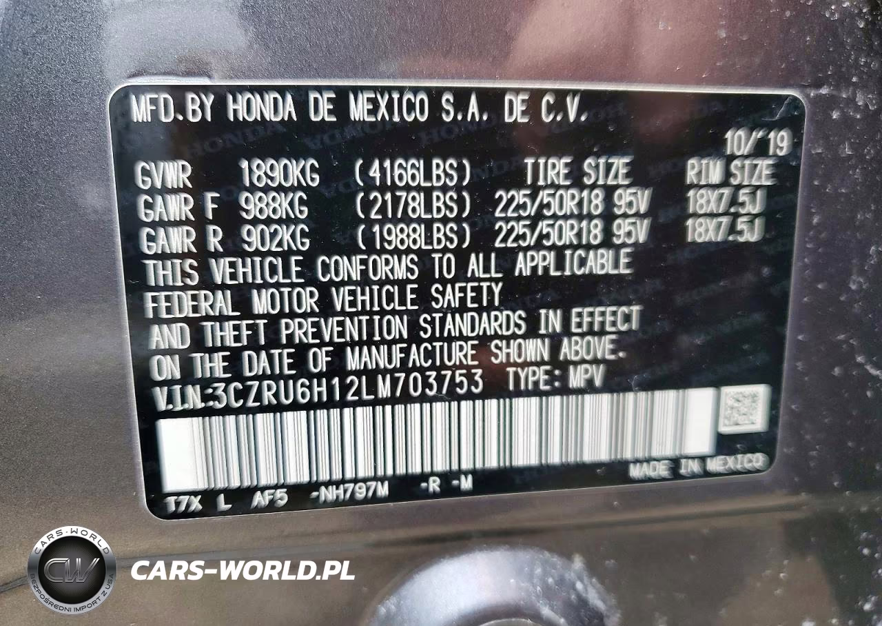 2020 Honda Hr-V Sport VIN:3CZRU6H12LM703753 - 14