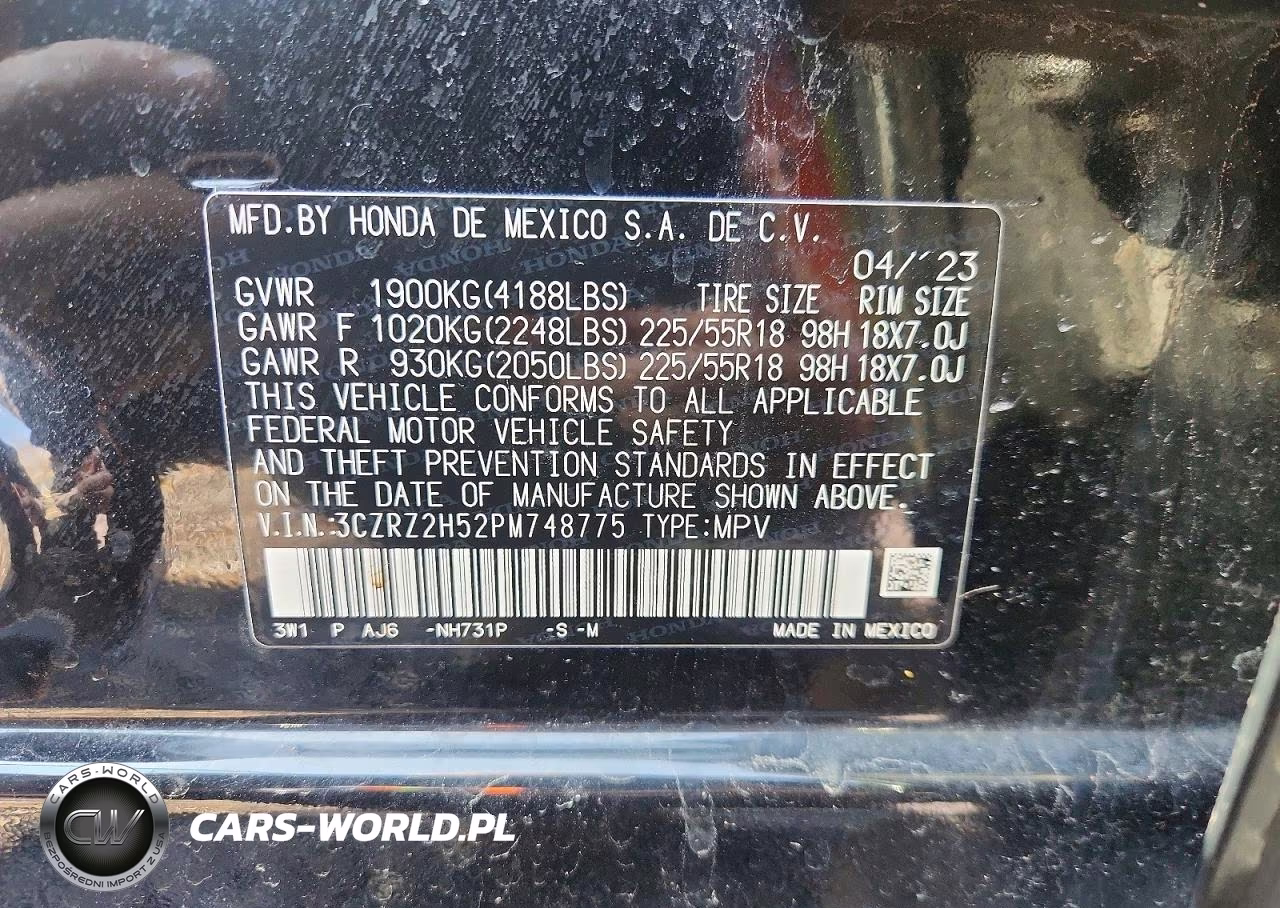 2023 Honda Hr-V Sport VIN:3CZRZ2H52PM748775 - 13