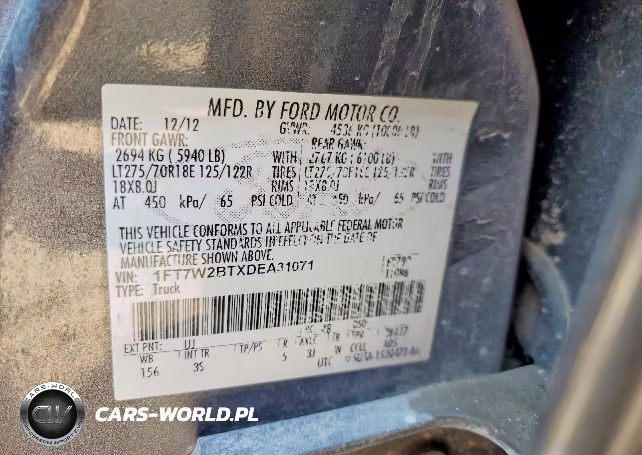 2013 Ford F250 Super Duty VIN:1FT7W2BTXDEA31071 - 13