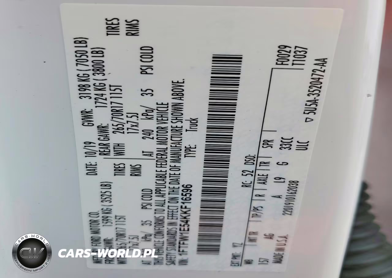 2019 Ford F150 Supercrew VIN:1FTFW1E54KKF16596 - 12