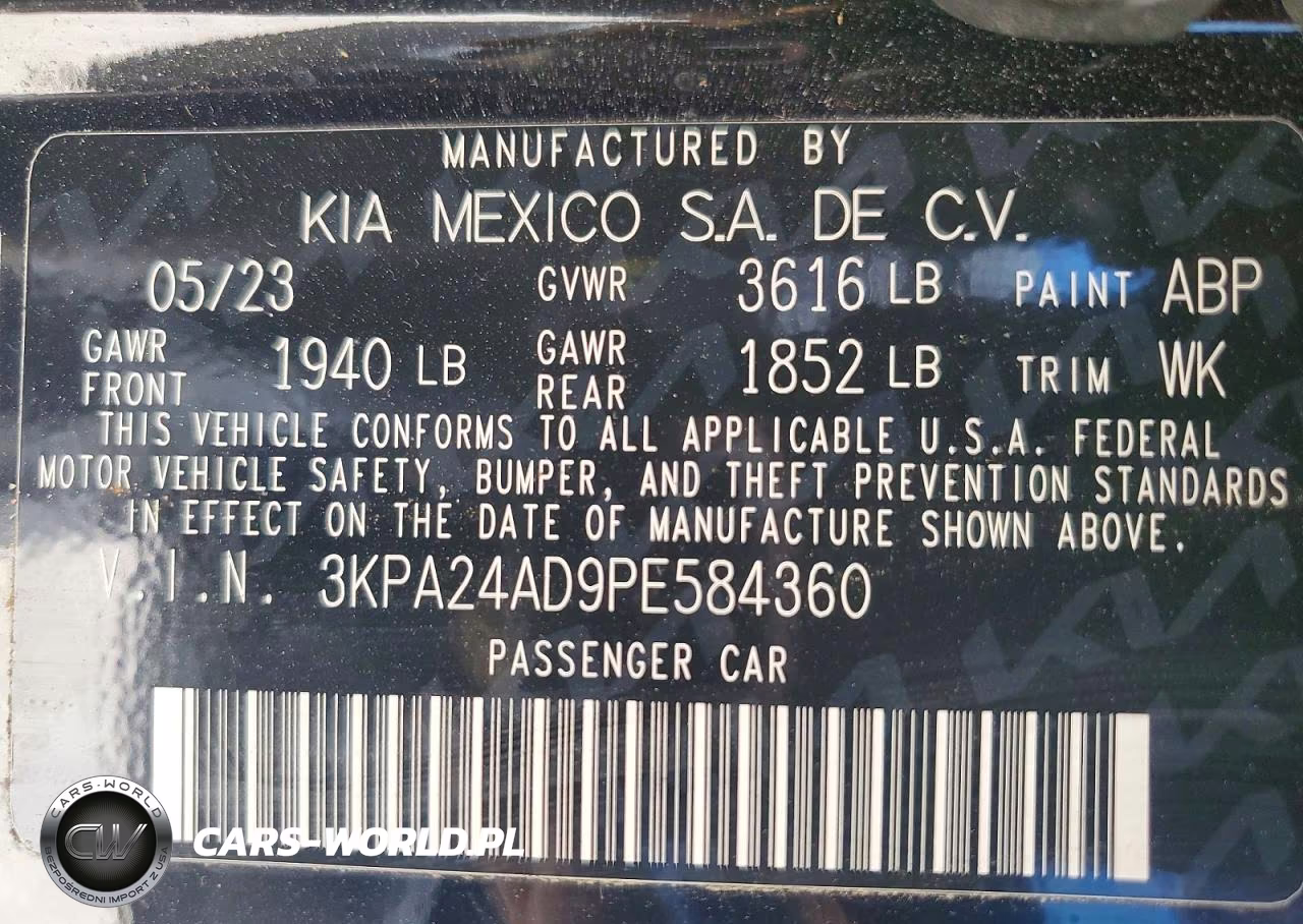 2023 Kia Rio S VIN:3KPA24AD9PE584360 - 12