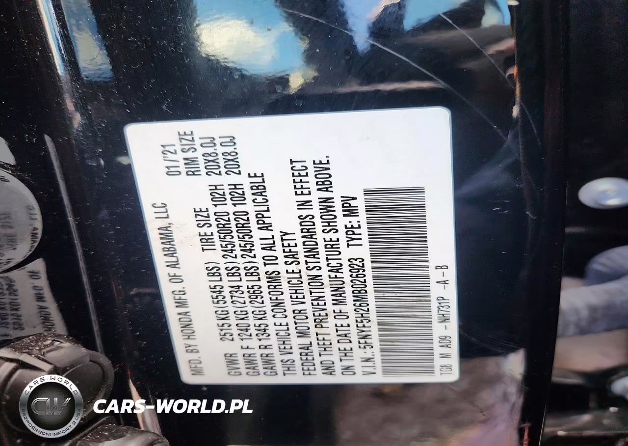 2021 Honda Pilot Se VIN:5FNYF5H26MB026923 - 14