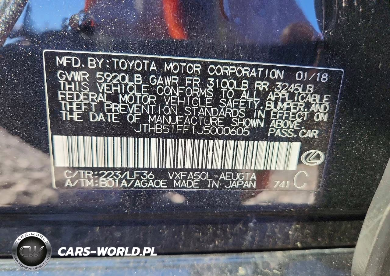 2018 Lexus Ls 500 F Sport VIN:JTHB51FF1J5000605 - 12