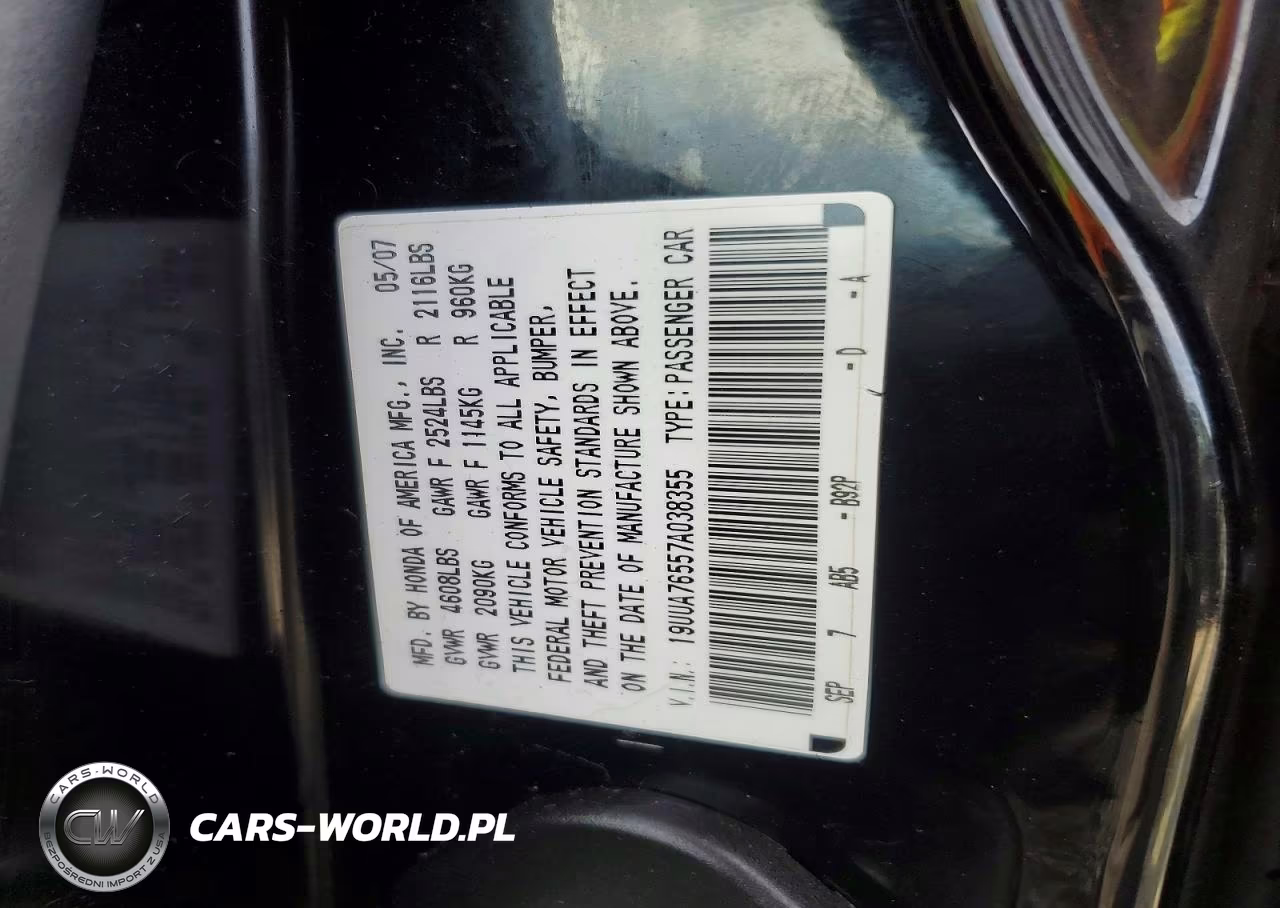 2007 Acura Tl Type S VIN:19UUA76557A038355 - 12