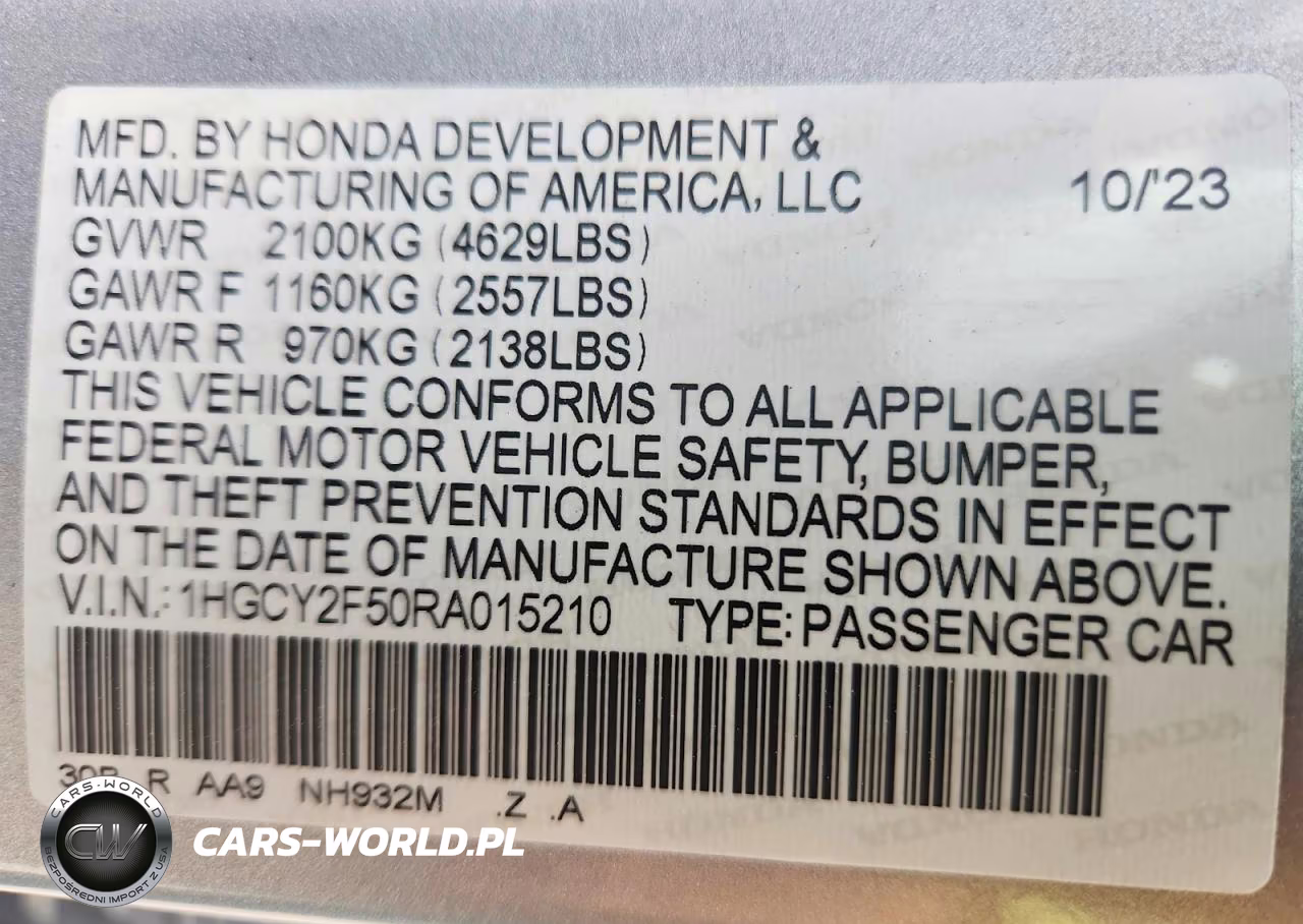 2024 Honda Accord Hybrid Sport VIN:1HGCY2F50RA015210 - 12