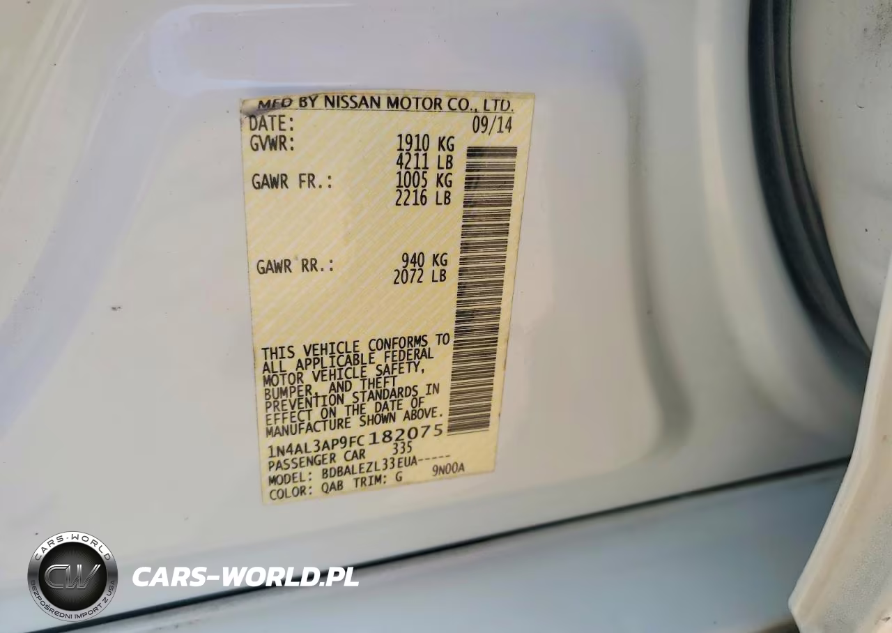2015 Nissan Altima 2.5 S VIN:1N4AL3AP9FC182075 - 12