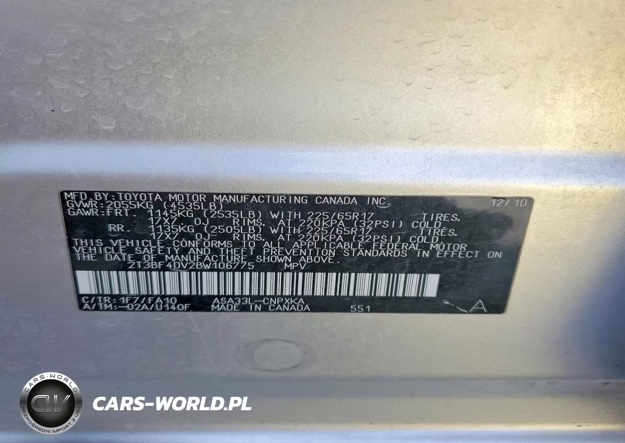 2011 Toyota Rav4 Base VIN:2T3BF4DV2BW106775 - 13