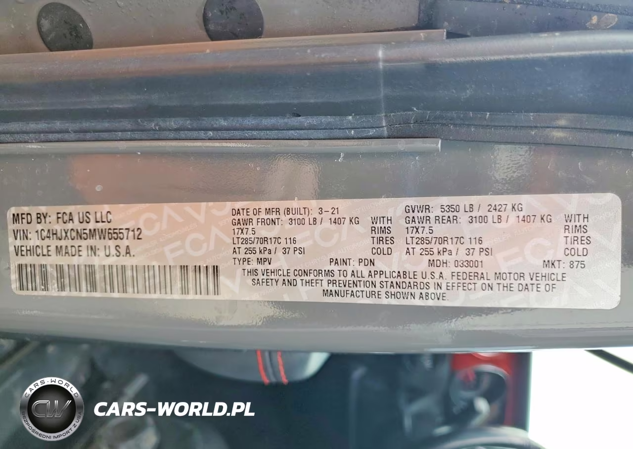 2021 Jeep Wrangler VIN:1C4HJXCN5MW655712 - 12