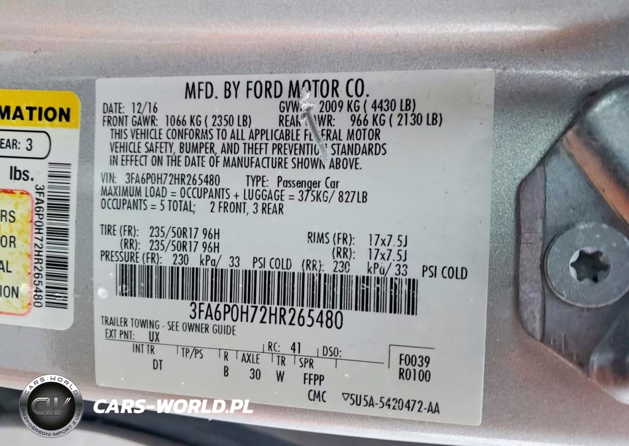 2017 Ford Fusion Se VIN:3FA6P0H72HR265480 - 12