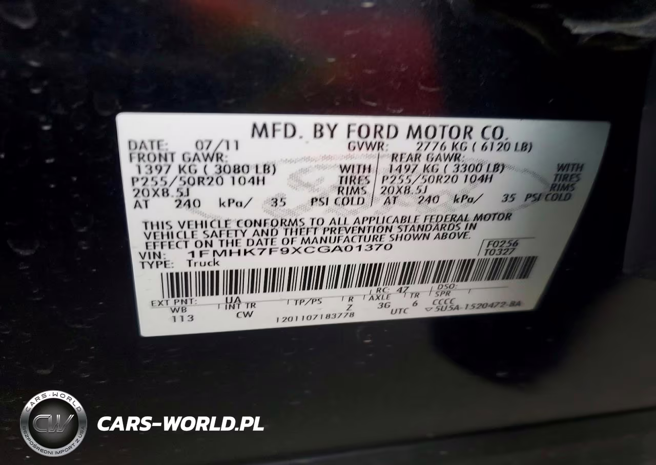 2012 Ford Explorer Limited VIN:1FMHK7F9XCGA01370 - 13