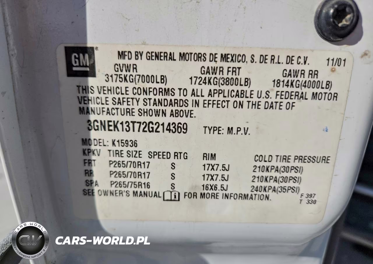 2002 Chevrolet Avalanche K1500 VIN:3GNEK13T72G214369 - 12