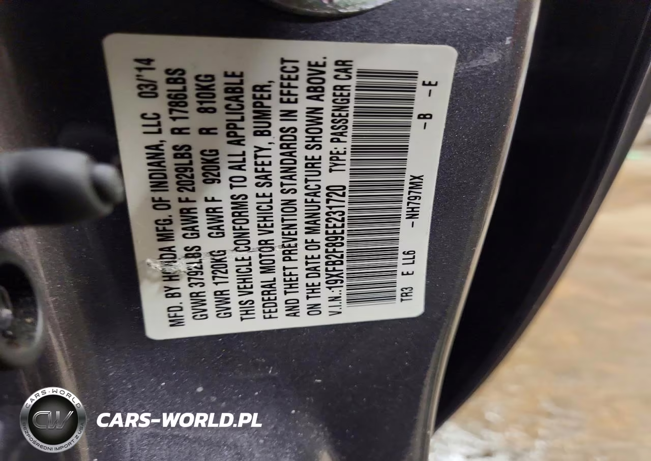 2014 Honda Civic Ex VIN:19XFB2F89EE231720 - 12