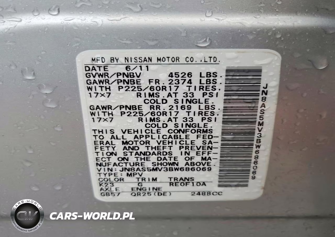 NISSAN ROGUE S VIN:JN8AS5MV3BW686069 - 14