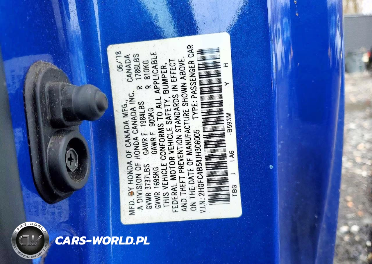 2018 Honda Civic Lx VIN:2HGFC4B54JH306005 - 12