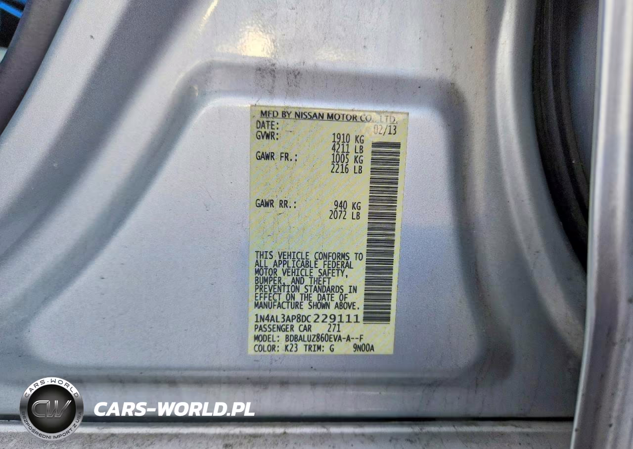 2013 Nissan Altima 2.5 VIN:1N4AL3AP8DC229111 - 12
