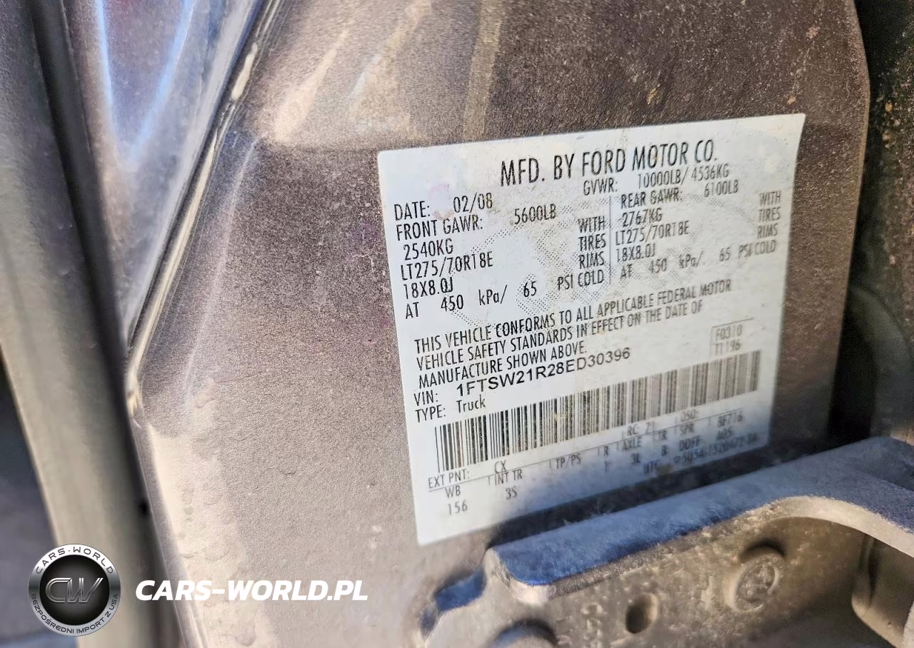 2008 Ford F250 Super Duty VIN:1FTSW21R28ED30396 - 12