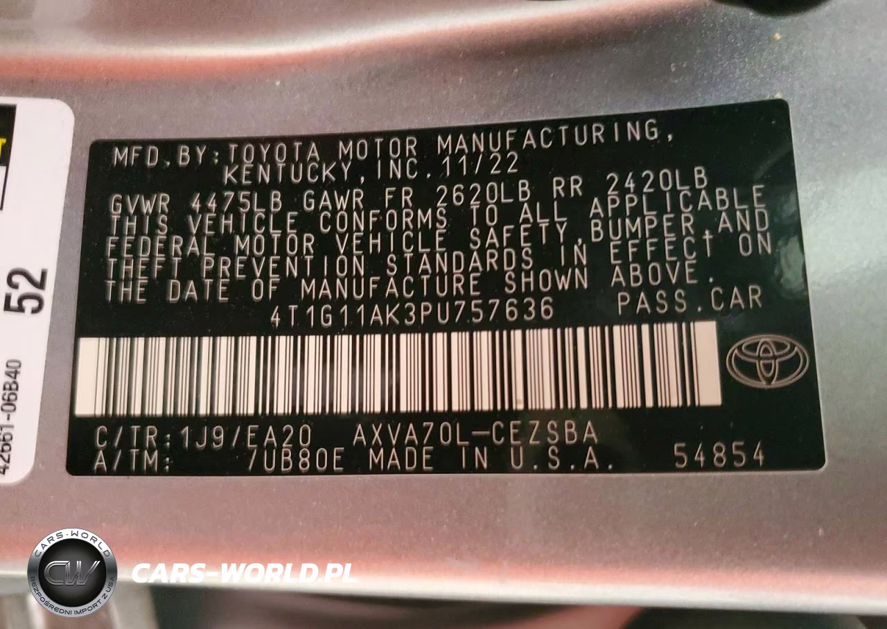 2023 Toyota Camry Se VIN:4T1G11AK3PU757636 - 12