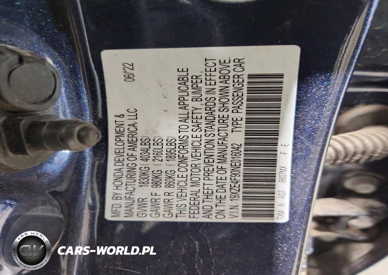 2022 Honda Insight Touring VIN:19XZE4F90NE016042 - 13