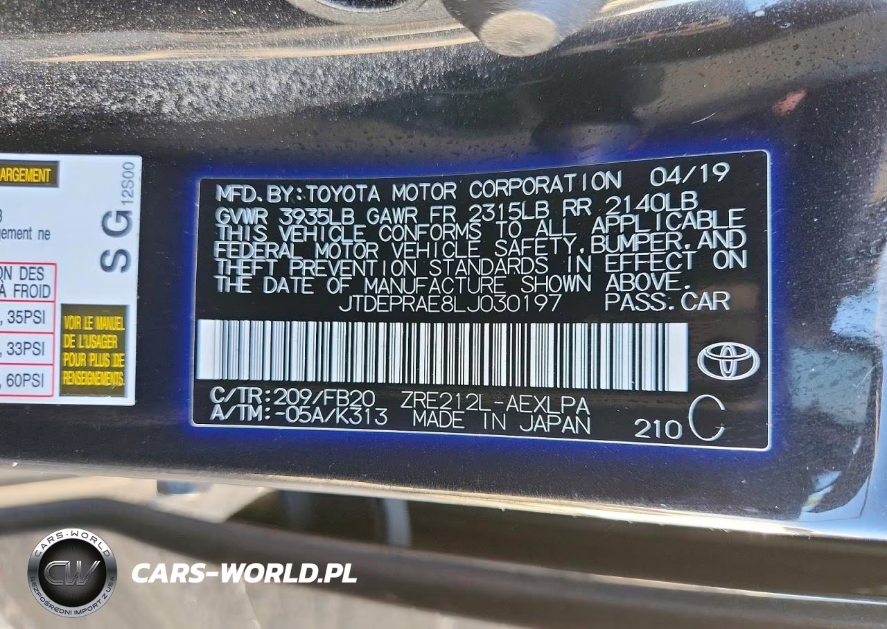 2020 Toyota Corolla Le VIN:JTDEPRAE8LJ030197 - 12