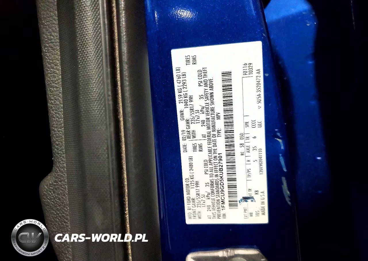 2019 Ford Escape Se VIN:1FMCU9GD5KUB27901 - 13